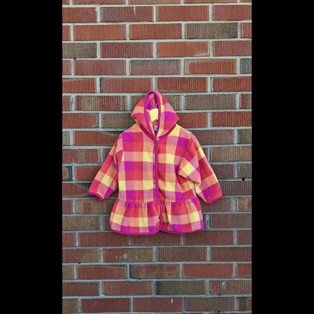 24M Vintage Eaton Baby Fuzzy Pink Pink Yellow Sweater 1990s